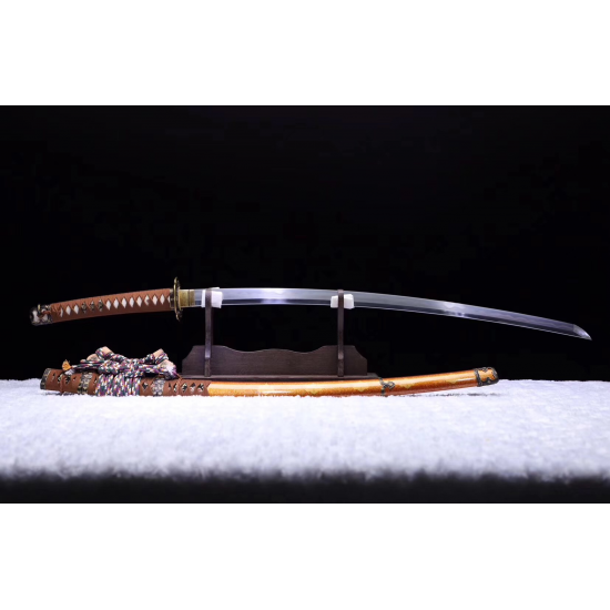 Clay Tempered Japanese Tachi Sword 1095 High Carbon Steel Folded Razor Sharp Full Tang