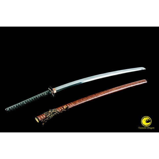 Hand Forged Japanese Samurai Katana Sword Clay Tempered L6 Steel Suguha Hamon Blade Full Tang Razor Sharp