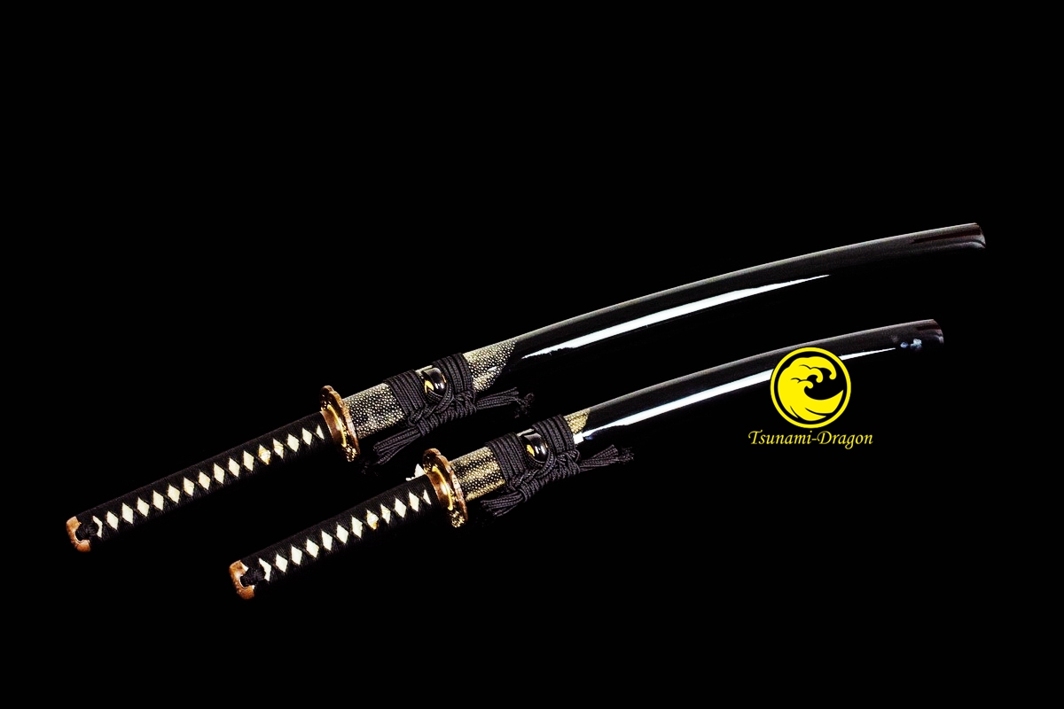 Japanese Sword Wakizashi Ninja Tanto Katana Sharp Clay Tempered T10 Steel Blade 
