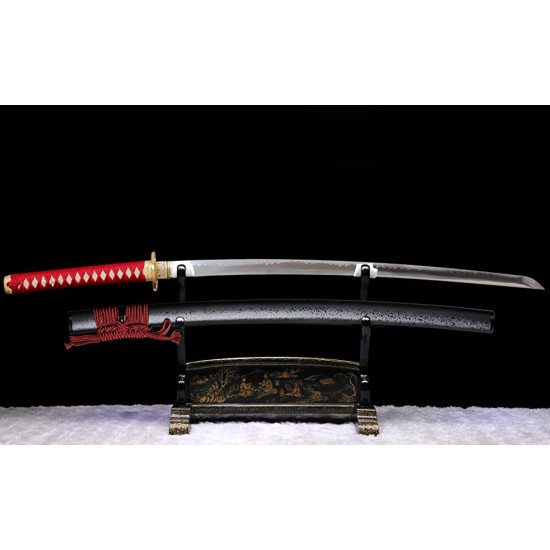 Handforge Battle Ready Clay Tempered T10 Steel Blade Japanese Katana Samurai Swords