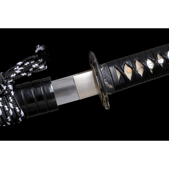 Japanese Samurai Katana Swords Clay Tempered Kobuse Folded Steel Blade