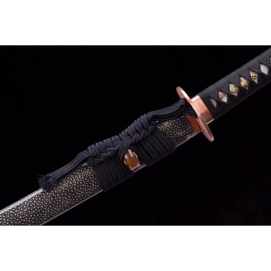 Handmade Folded Steel Japanese Katana Samurai Sword Full Tang Razor Sharp Full Tang Sword 