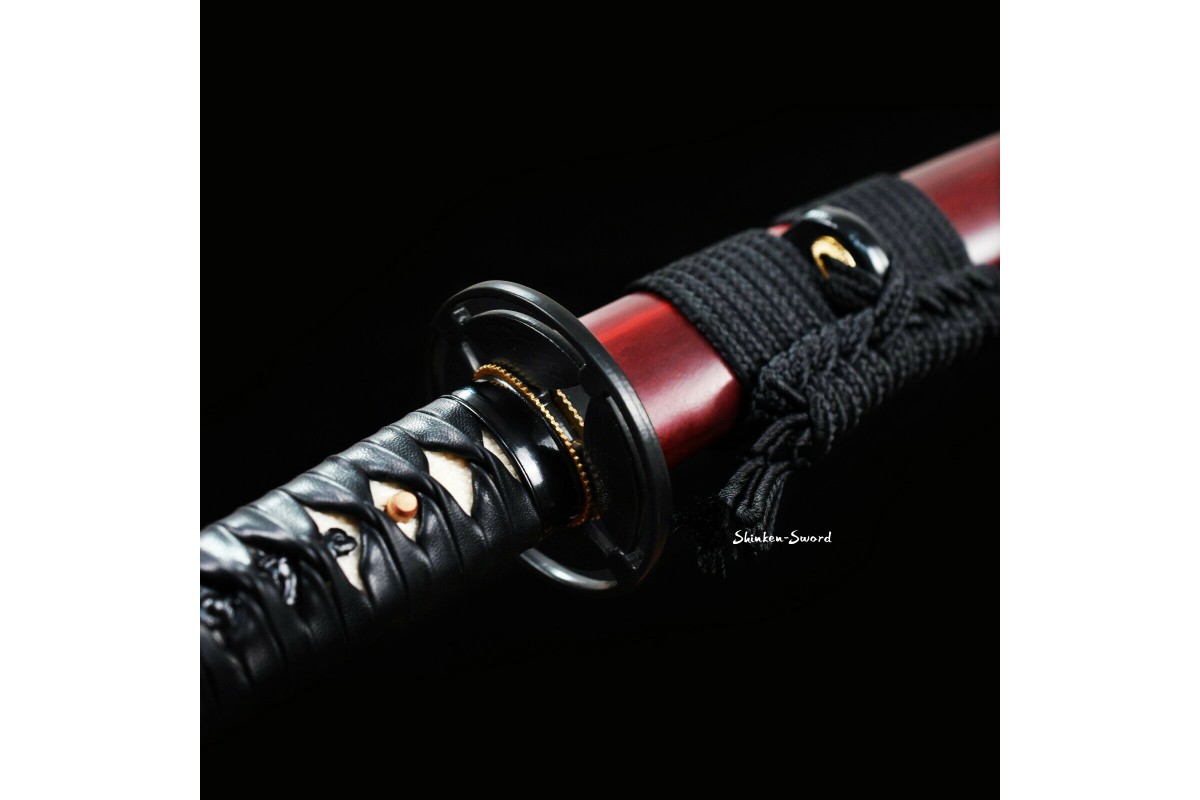 Handmade Japanese Samurai Katana Sword Clay Tempered T10 Steel Razor Sharp Full Tang Blade