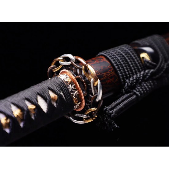 Japanese Katana Hand Forged Clay Tempered L6 Steel Hitatsura Hamon Blade Samurai Sword Japanese Katana Hand Forged Clay Tempered L6 Steel Hitatsura Hamon Blade Samurai Sword
