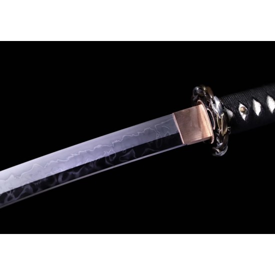 Japanese Katana Hand Forged Clay Tempered L6 Steel Hitatsura Hamon Blade Samurai Sword