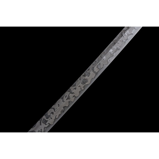 Hand Forged Clay Tempered L6 Steel Hitatsura Hamon Blade Japanese Katana Samurai Tachi Sword