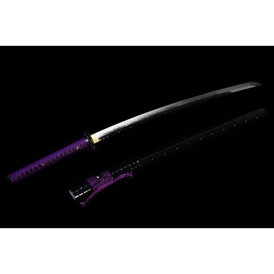 Handmade Japanese Katana Clay Tempered T10 Steel Choji Hamon Blade Samurai Sword Full Tang Tameshigiri