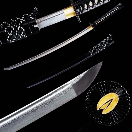 Battle Ready Folded Steel Japanese Katana Samurai Sword Full Tang Blade