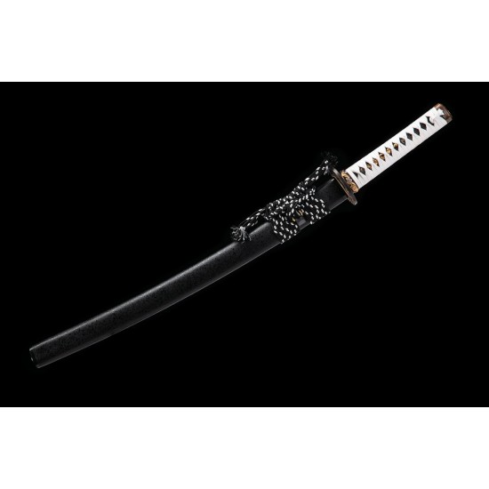 Japanese Clay Tempered T10 Steel Blade Samurai Wakizashi Sword