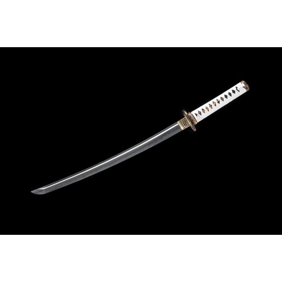 Japanese Clay Tempered T10 Steel Blade Samurai Wakizashi Sword