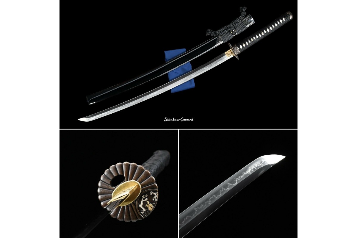 Japanese Samurai Clay Tempered T10 Choji Hamon Razor Sharp Blade Katana Sword