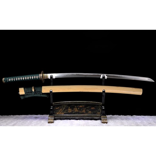 Handmade  Japanese Katana Clay Tempered T10 Steel Full Tang Blade Sword 