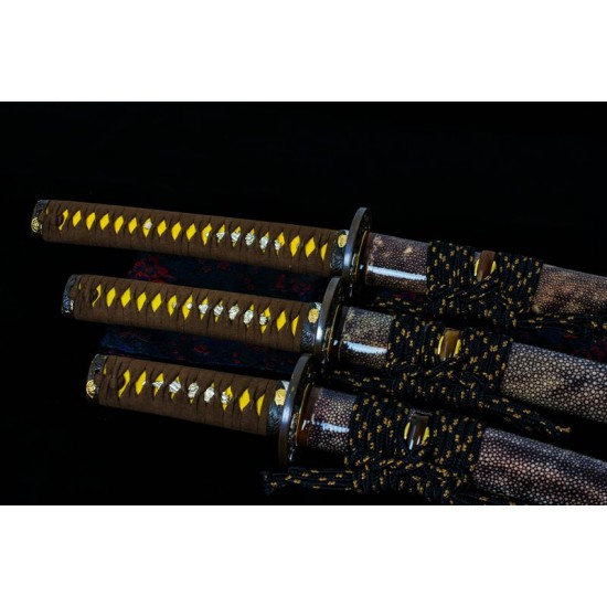 NEW TOP QUALITY REAL SHIHOZUME BLADE JAPANESE SWORD SET (KATANA+WAKIZASHI+TANTO)