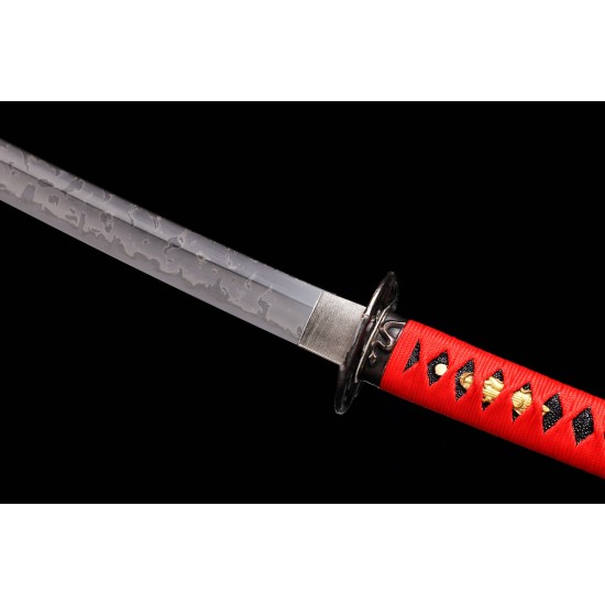 Japanese Katana Swords Clay Tempered Hitatsura Choji Hamon Samurai Sword Razor Sharp Blade