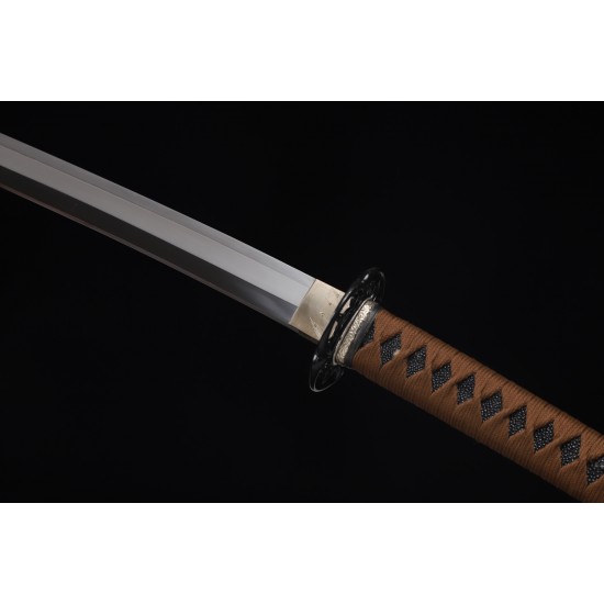 Handmade Samurai Clay Tempered L6 Steel Katana Swords Razor Sharp Blade