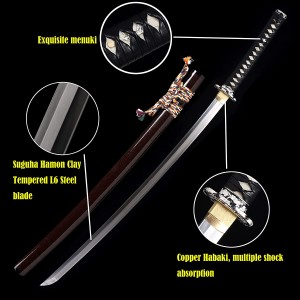 Japanese Katana Swords Clay Tempered L6 Steel Suguha Hamon Samurai Sword Razor Sharp Blade