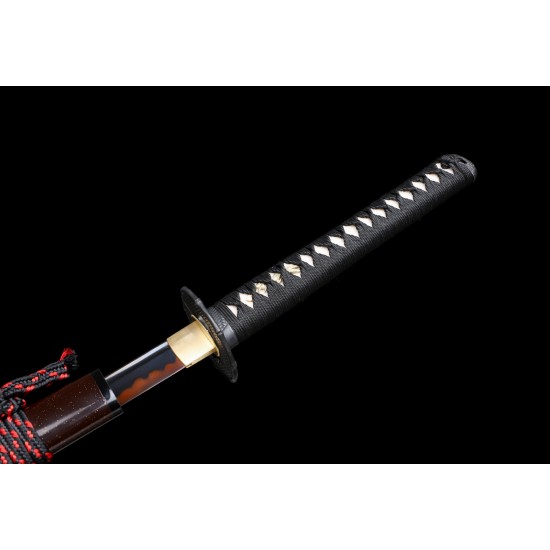 Clay Tempered T10 Steel Red Blade Japanese Daisho Katana Wakizashi Sword