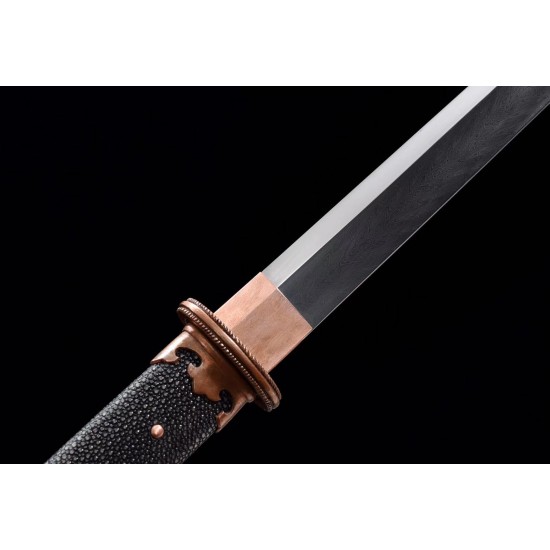 Traditional Hand Forged Chinese Sword Sui Dao Clay Tempered Folded Steel Blade Razor Sharp