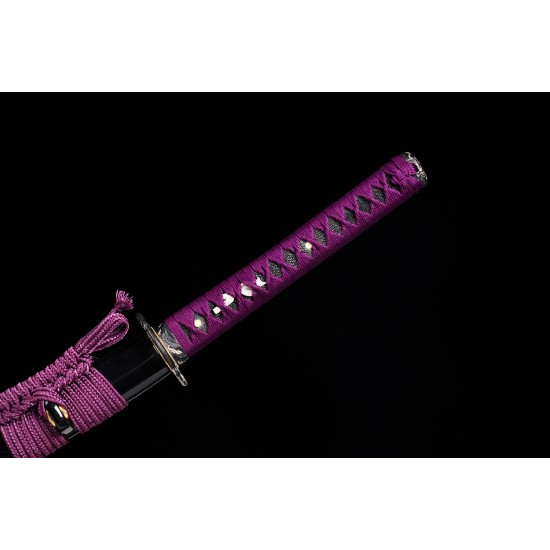 Deep Purple Color Handmade Katana 1045 High Carbon Steel Sharp