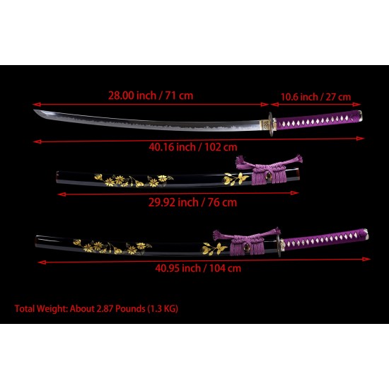 Razor Sharp Battle Ready Clay Tempered L6 Steel Blade Japanese Katana Samurai Sword