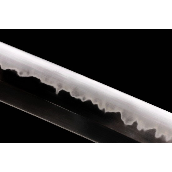 Full Tang Samurai Katana Swords Clay Tempered T10 Steel Razor Sharp Blade Wolf Fitting