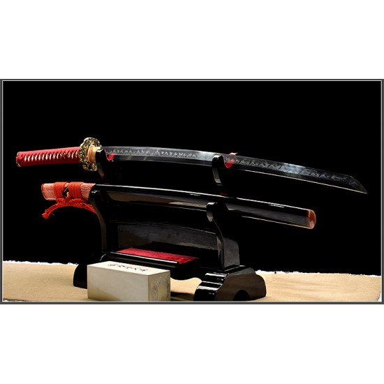 Handmade Clay Tempered Folded Steel Razor Sharp Blade Japanese Samurai Katana Full Tang Shinken Sword 